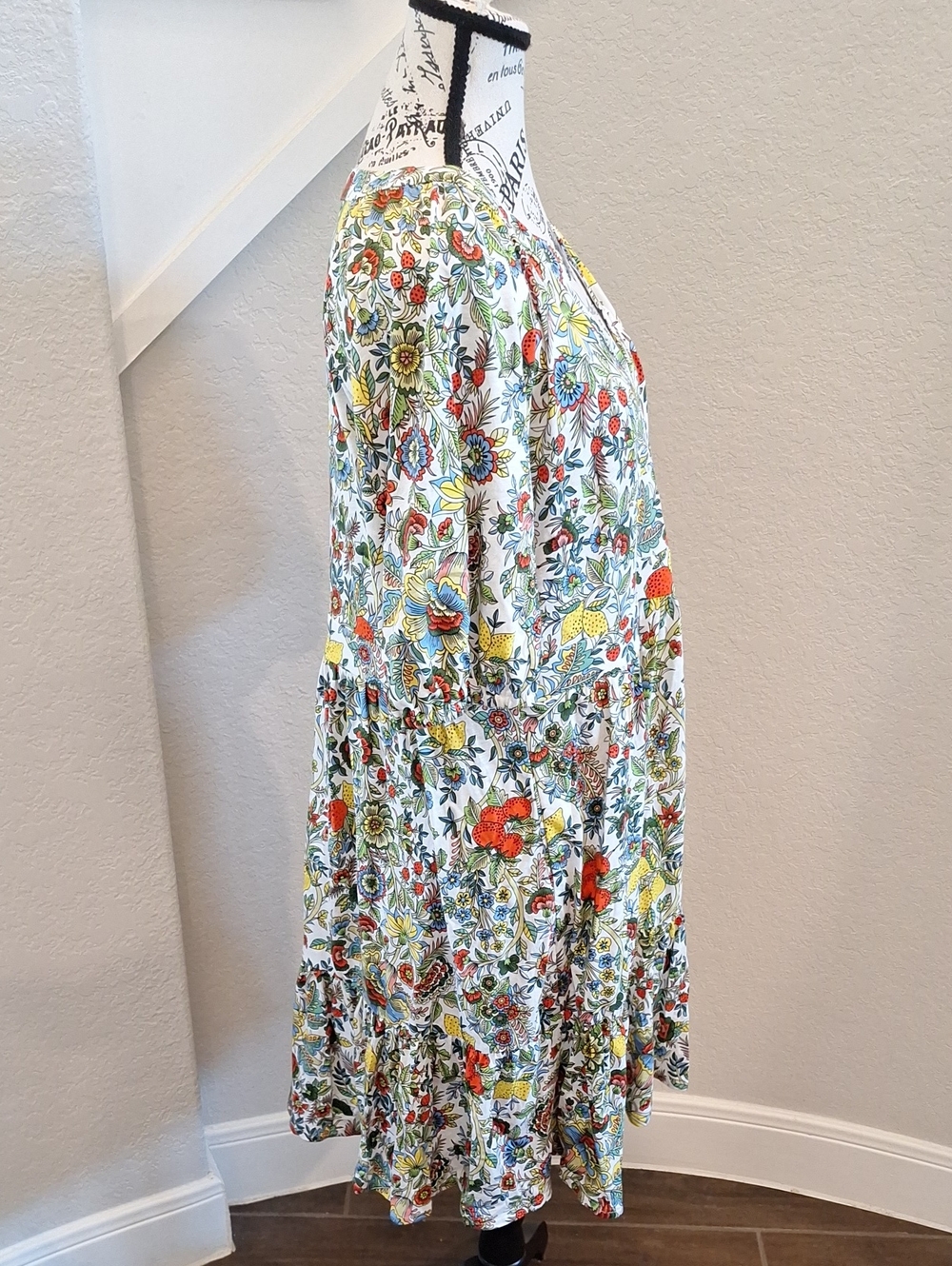 Boden Piper Fruit Print Short Sleeve Tiered Hem Cotton Blend Jersey Dress Sz 12 - Picture 5 of 14
